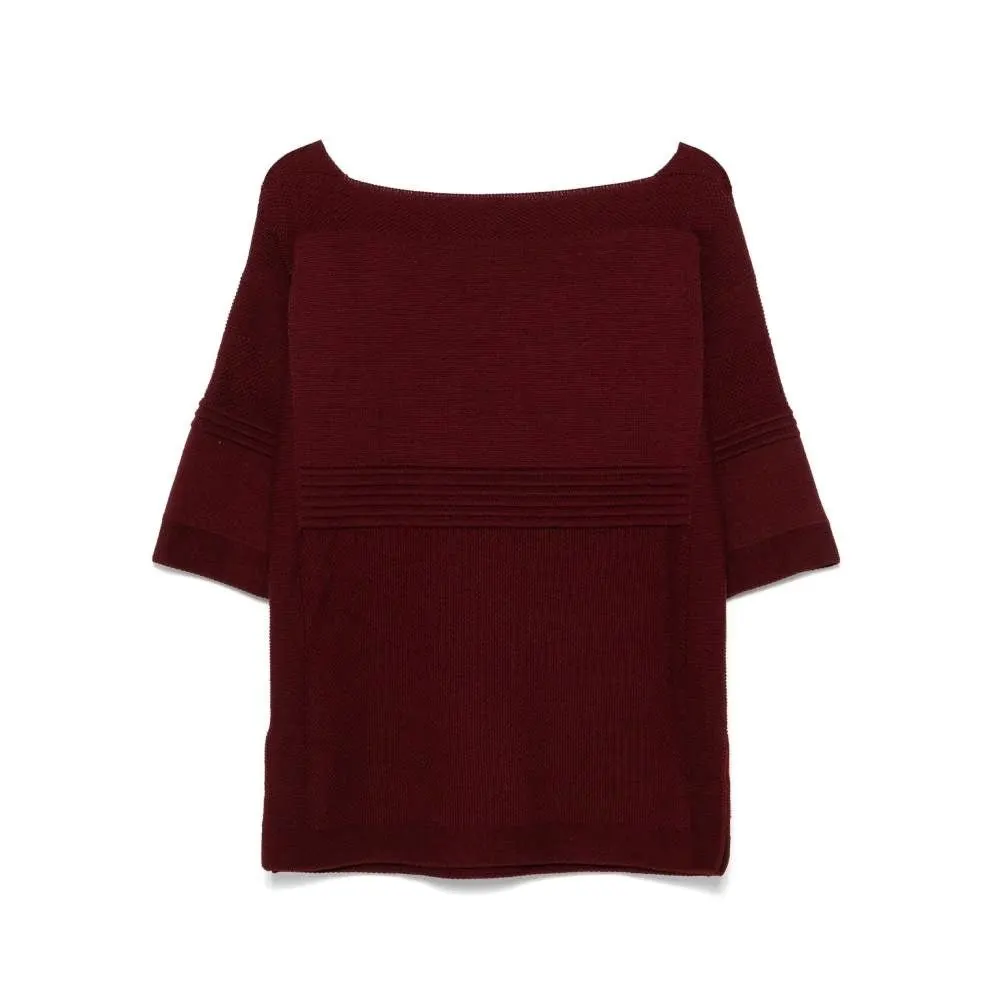 Hermès Burgundy Wool Knitted Sweater - 2000s Burgundy Wool Good - Back View
