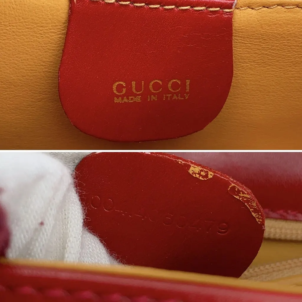 Gucci Crossbody Bag Vintage Red Leather Good - Box View