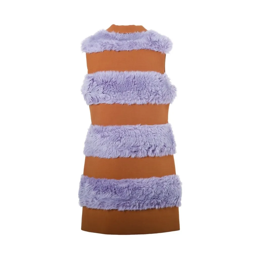 Unsigned Vivetta Faux Fur Panelled Vest - '10s Camel Wool Good - Inside View