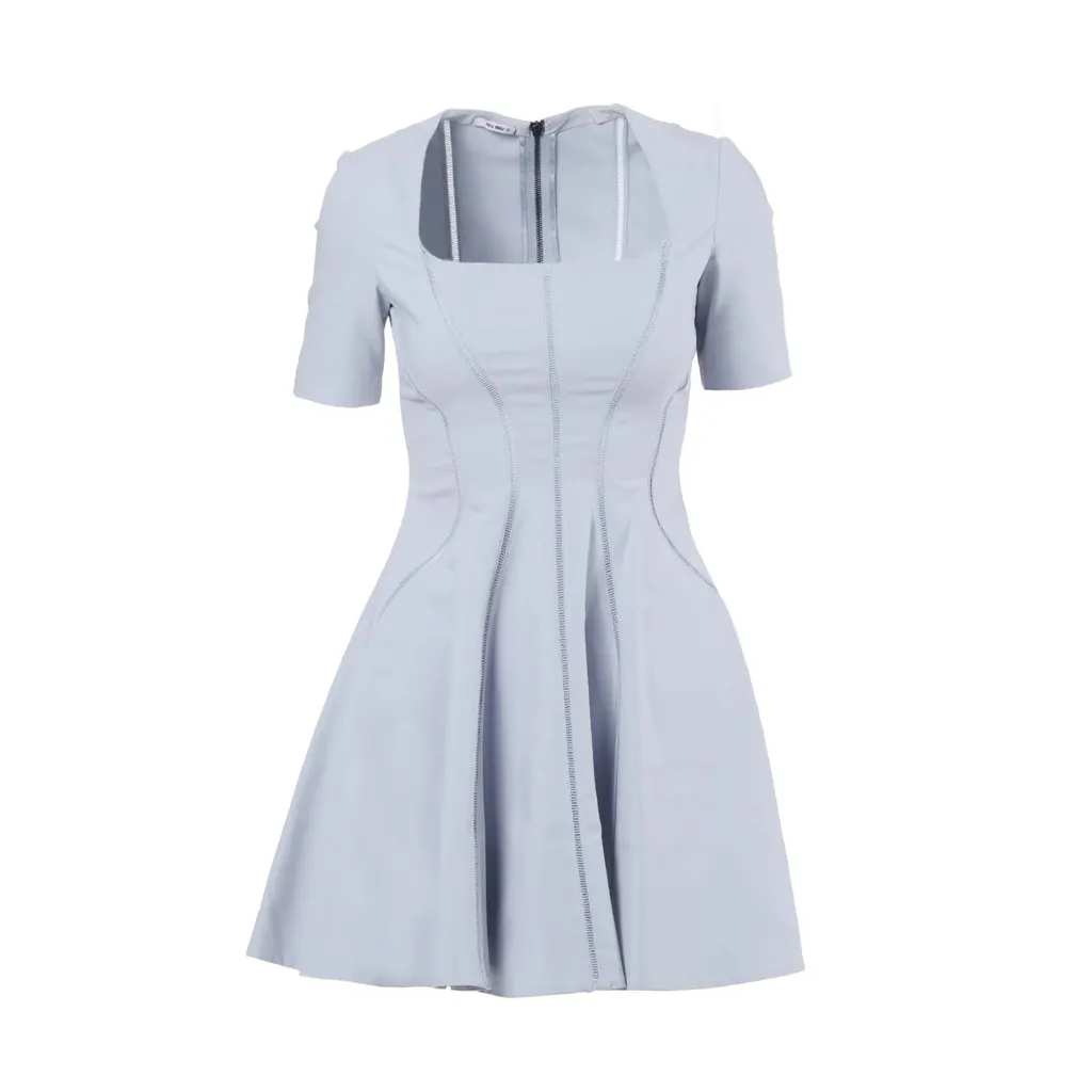 Miu Miu Pale Blue Structured Cocktail Dress - '10s Red Good - Front View