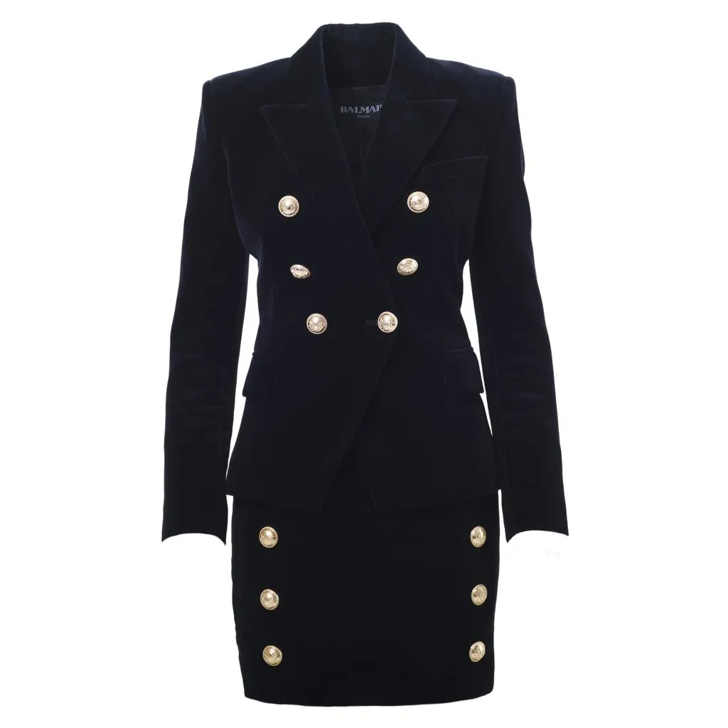 Balmain Velvet Set - '00s Black Velvet Good - Front View