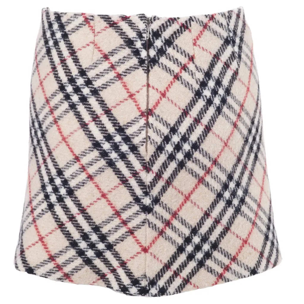 Burberry London Wool Mini Skirt - '00s Black Wool Good - Inside View