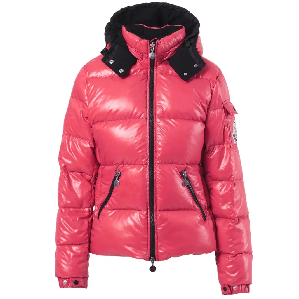 Moncler Women’s Glossy Pink Jacket- '20s Pink Good - Front View