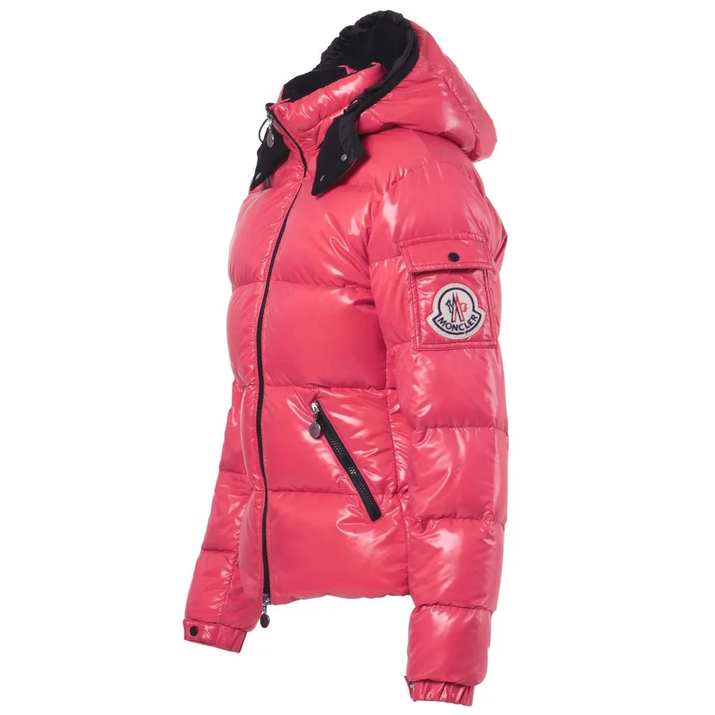 Moncler Women’s Glossy Pink Jacket- '20s Pink Good - Back View