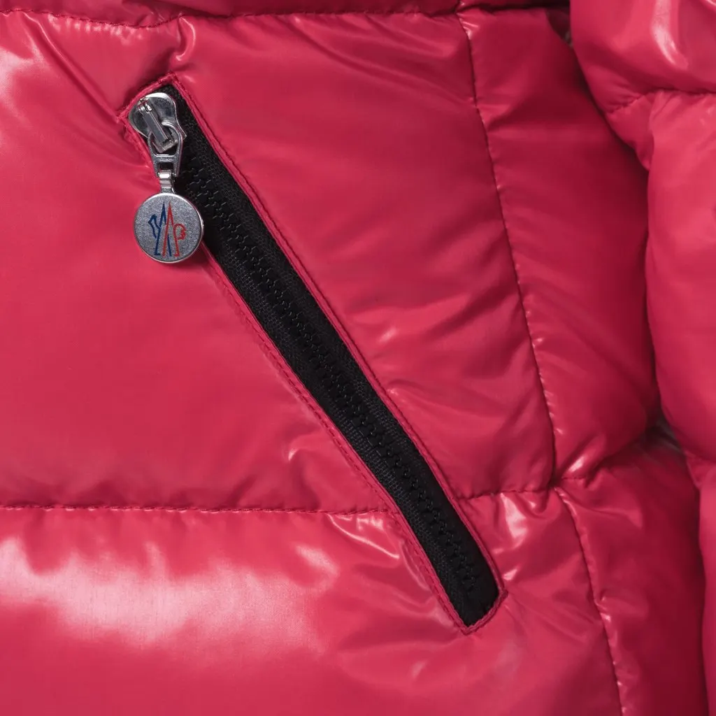 Moncler Women’s Glossy Pink Jacket- '20s Pink Good - Model View