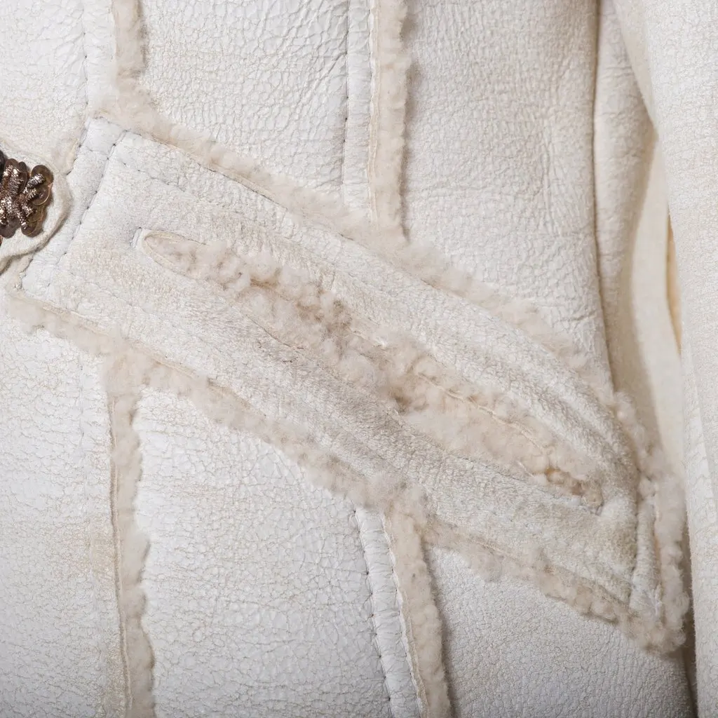 Prada Women’s Shearling Short Coat with Hood - '00s Beige Shearling Good - Box View