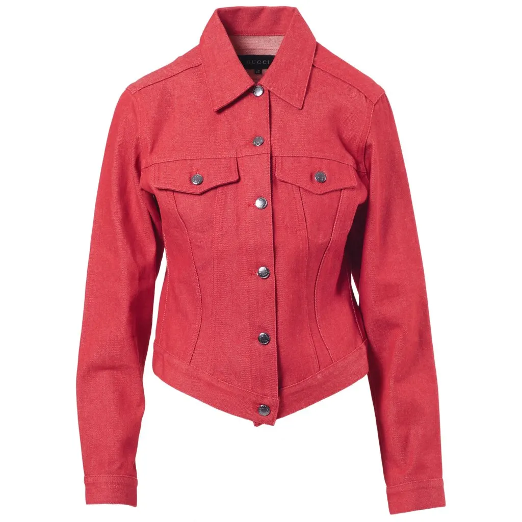 Gucci Denim Red Jacket - 90's Red Denim Good - Front View