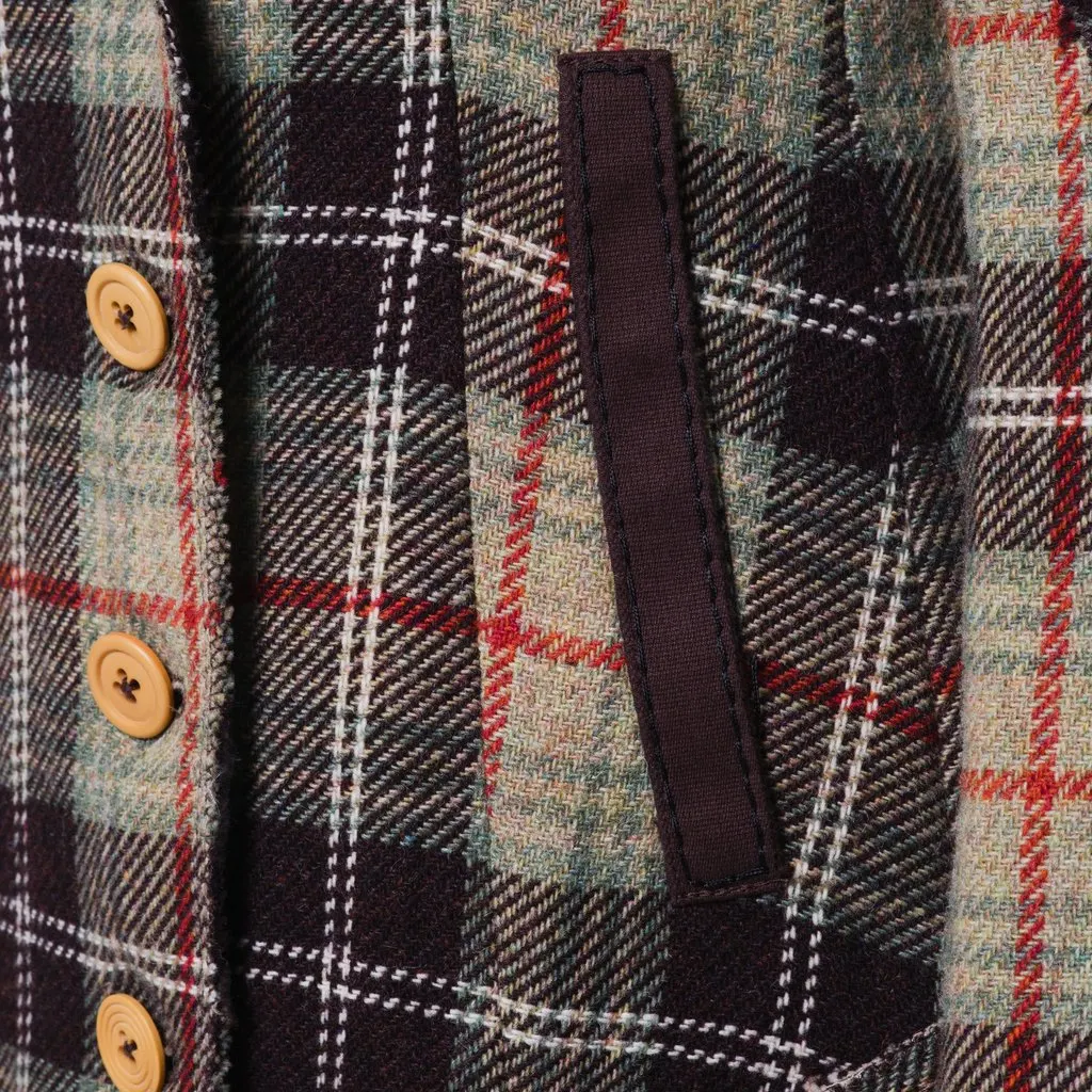 Marithé + François Girbaud Marithé & François Girbaud Women’s Double-Breasted Plaid Coat - '00s Red Good - Model View