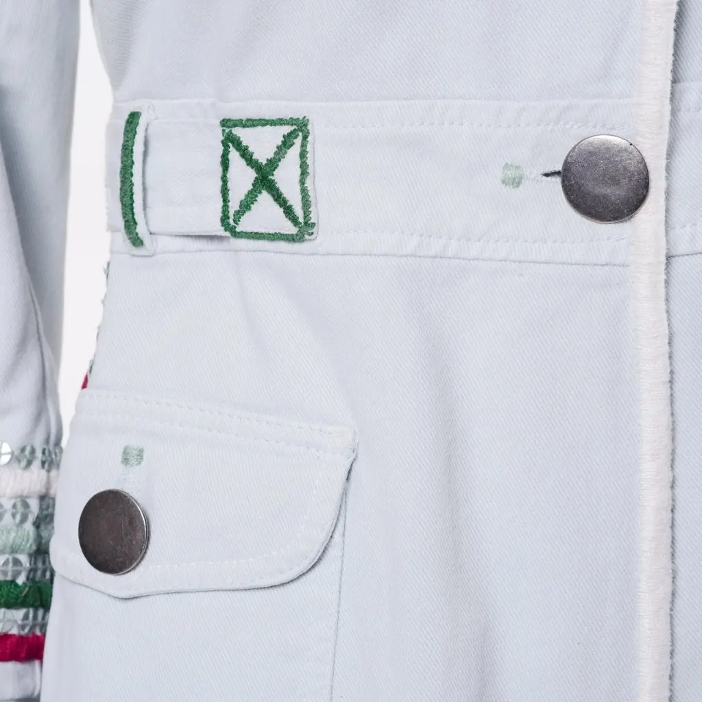 Unsigned Isabela Capeto Women’s White Tailored Coat  - '00s White Good - Model View