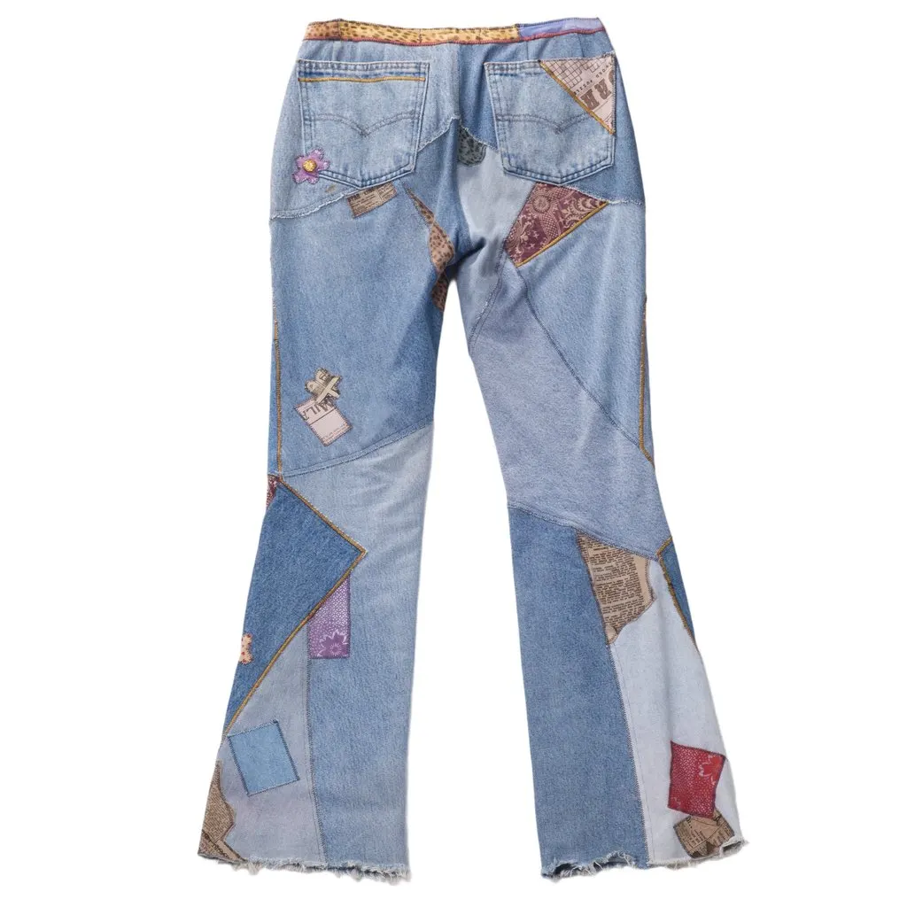 Roberto Cavalli Patchwork Jeans - '00s MultiColor Denim Good - Back View