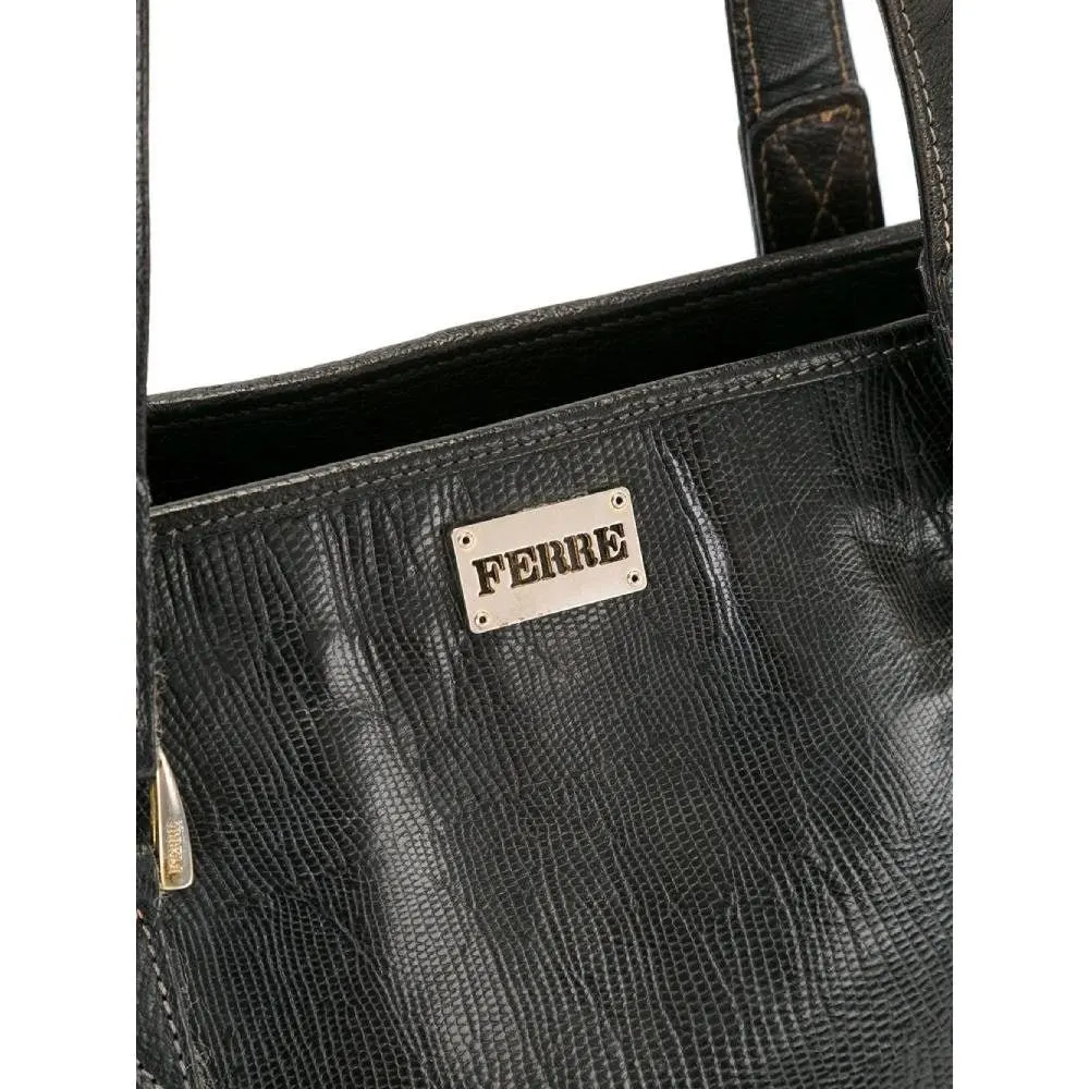 Gianfranco Ferré Dark Brown Leather Bag - '80s Brown Leather Good - Box View