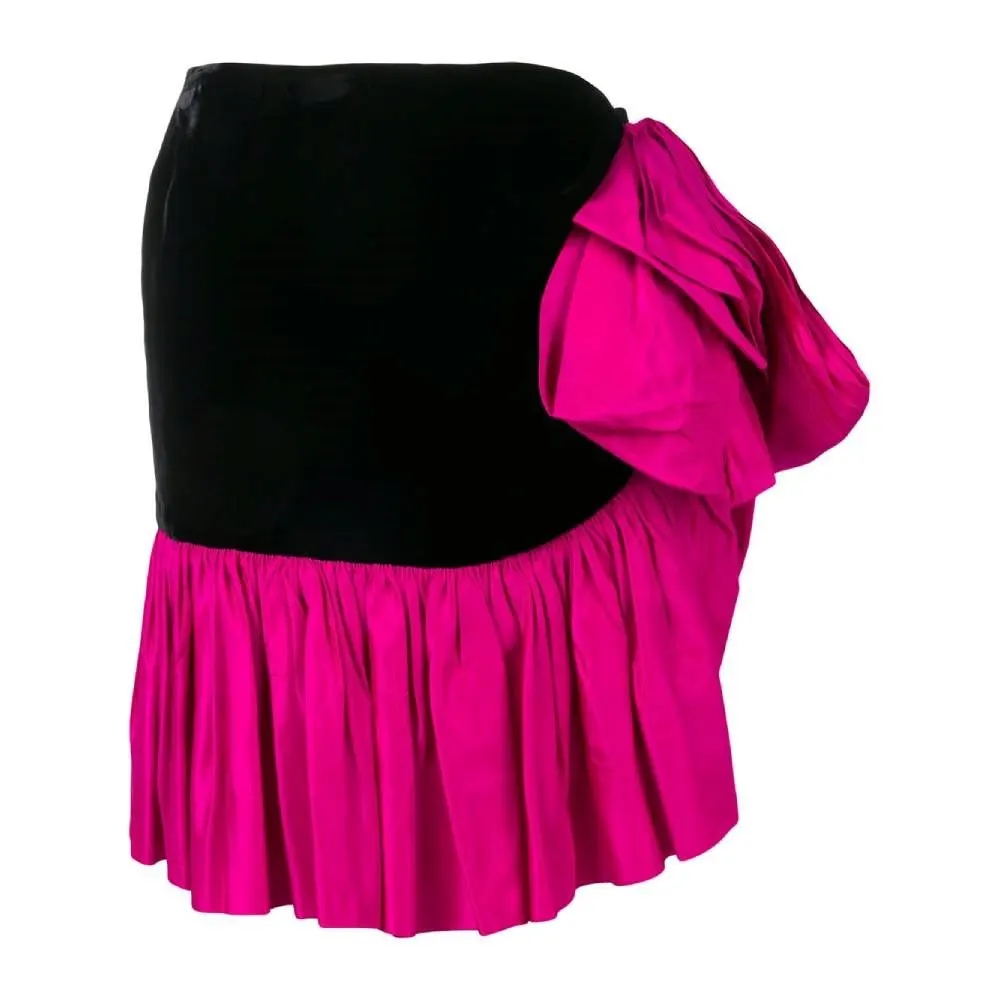 Yves Saint Laurent Black and Fuchsia Skirt - '80s Black FR 4