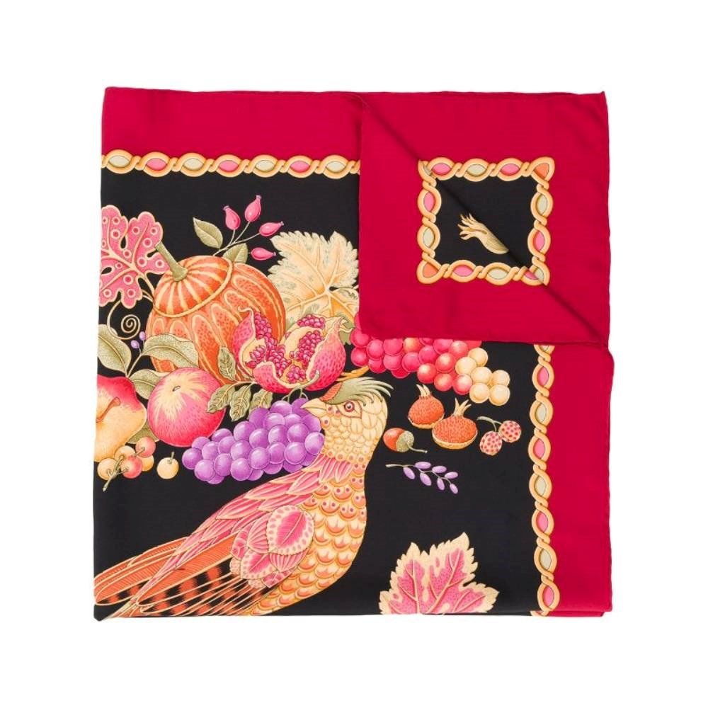 Salvatore Ferragamo Multicolor Silk Scarf - '80s Red Silk