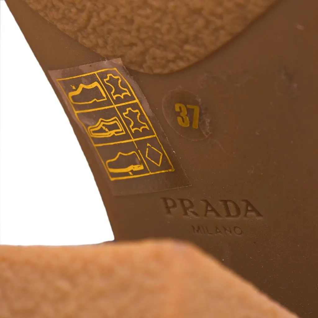 Prada Brown Leather Knee High Boots - '10s Brown Leather Good - Model View