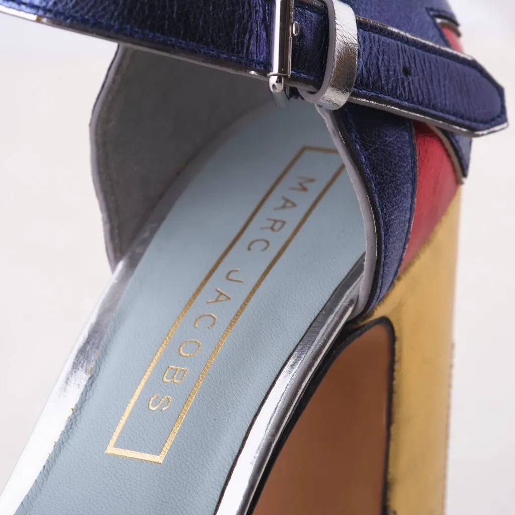 Marc Jacobs Multicolor Leather Platform Pumps - '10s Blue Leather Good - Model View