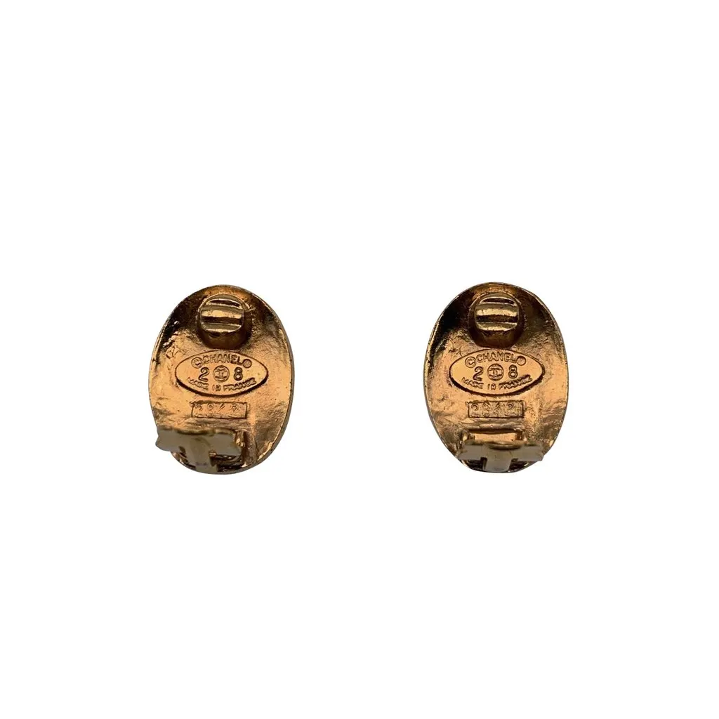 Chanel Earrings Gold Good - Inside View
