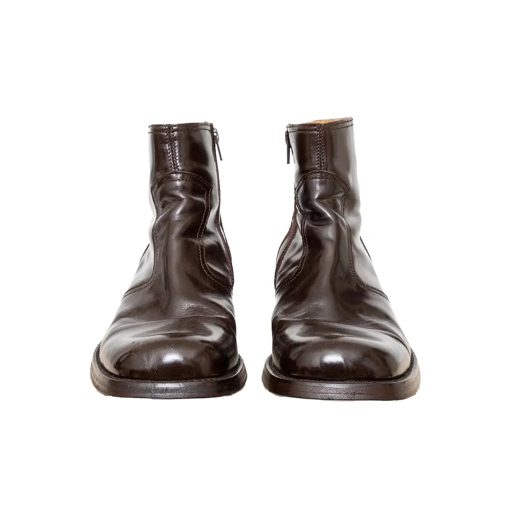 Dolce & Gabbana Brown Leather Ankle Boots - '10s Brown Leather Good - Back View
