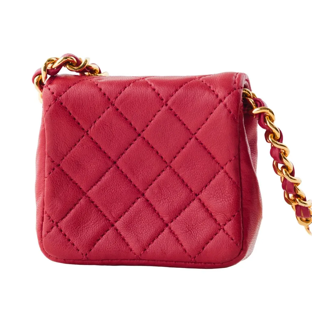 Chanel Mini Timeless Mini Shoulder Bag In Red Quilted Leather - '90s Red Leather Good - Inside View