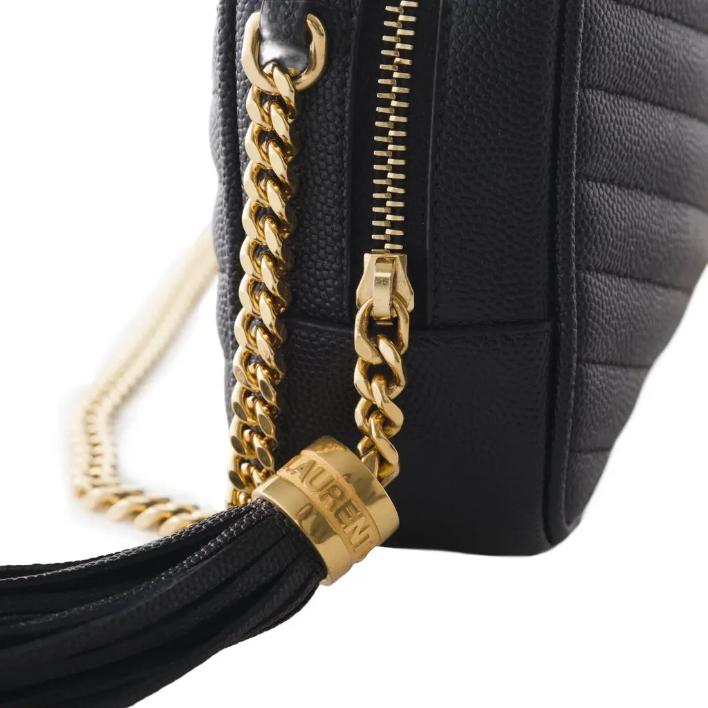 Yves Saint Laurent Black Matelasse Leather Mini Lou Camera Bag - '20s Black Leather Good - Box View