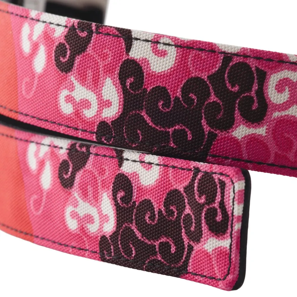 GUCCI Pink GG Canvas Belt with Silver G Buckle - '00s Pink Canvas Good - Back View