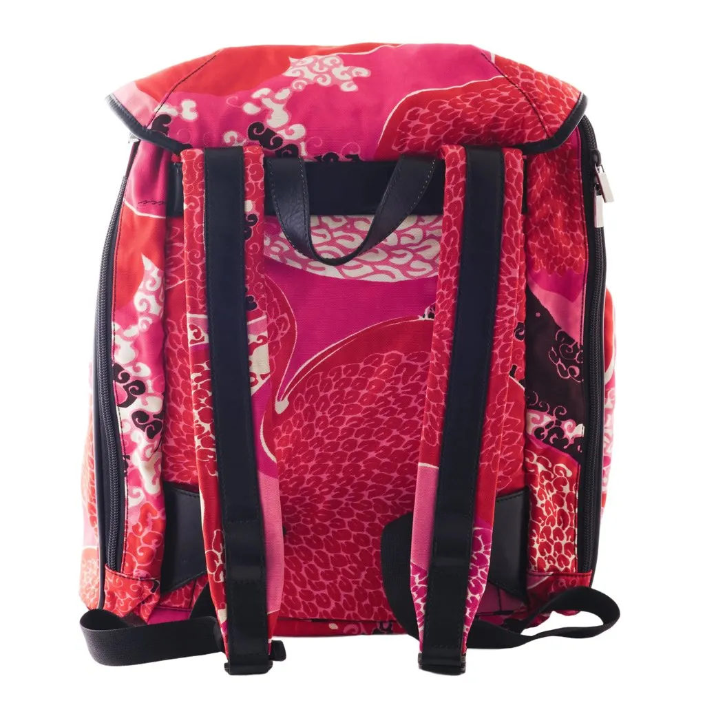Gucci Printed Fabric Backpack with Leather Details - '00s Black Leather Good - Inside View