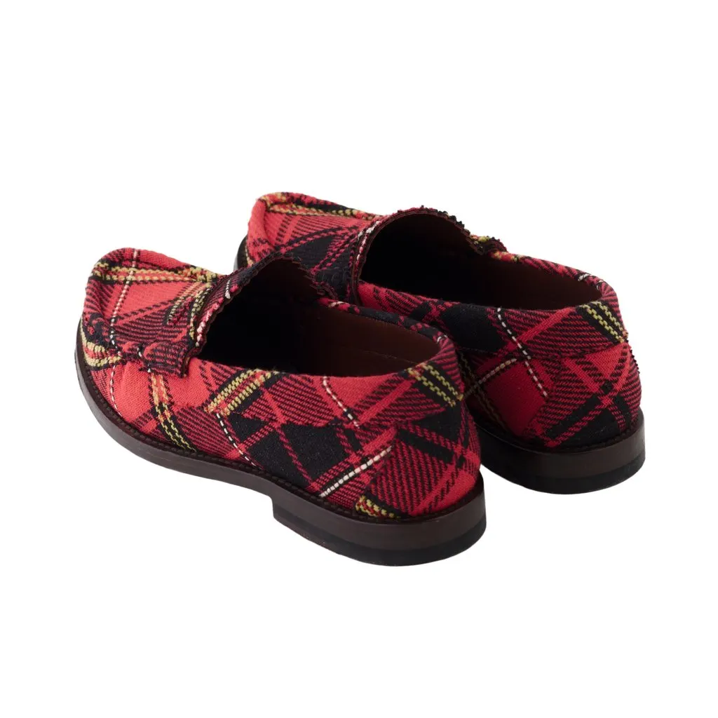 Vivienne Westwood Tartan Loafers - '00s MultiColor Good - Model View