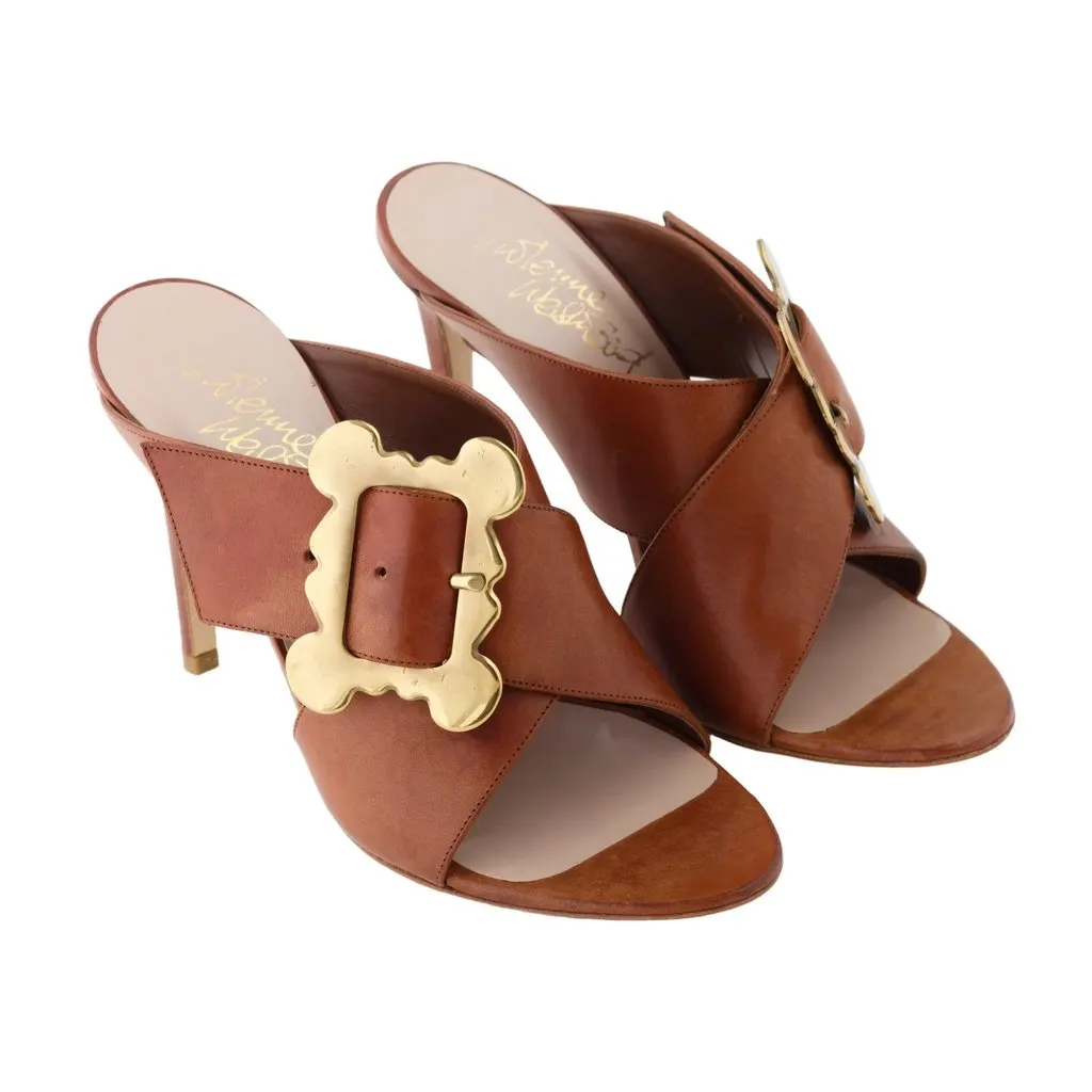 Vivienne Westwood Leather High-Heel Frame Sandals - '00s MultiColor Leather Good - Back View