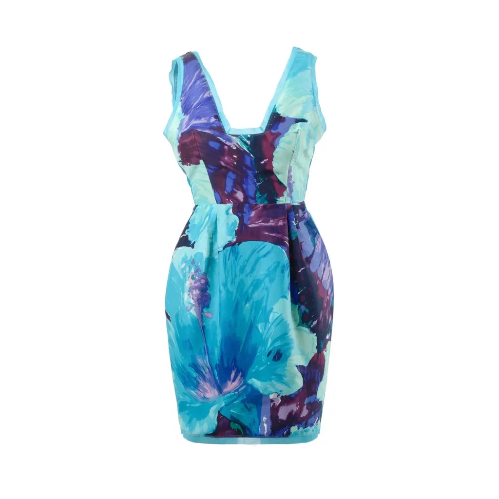 Blumarine Midi Length Dress - '10s MultiColor Good - Front View