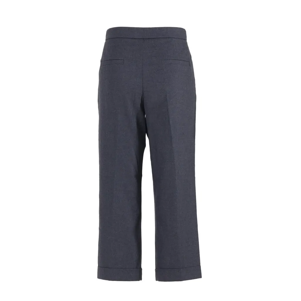 Brunello Cucinelli Tailored Culotte Pants - '20s Red Wool Good - Inside View