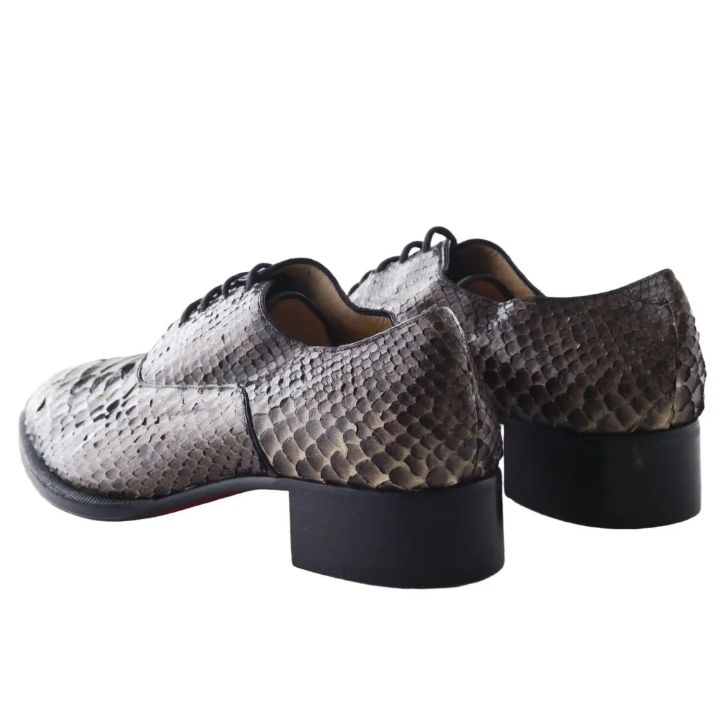 Christian Louboutin Louboutin Pointed-Toe Python Loafers - '10s Red Leather Good - Inside View