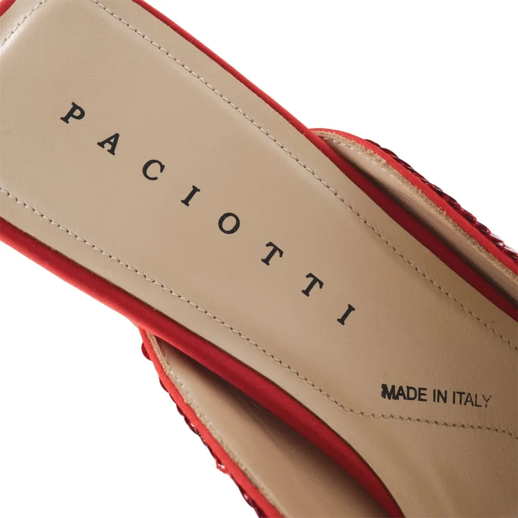 Cesare Paciotti Paciotti Red Sequin Mule Pumps - '90s Red Good - Box View