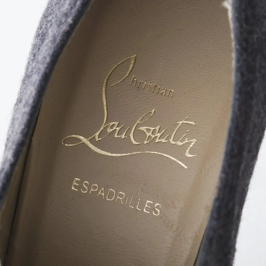 Christian Louboutin wedge espadrille sandals - '10s Grey Canvas Good - Model View