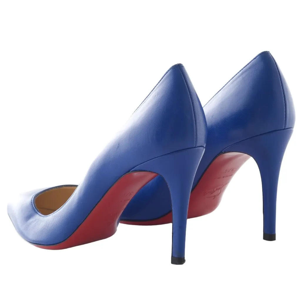 Christian Louboutin Pigalle Leather Pumps - '10s Blue Leather Good - Inside View