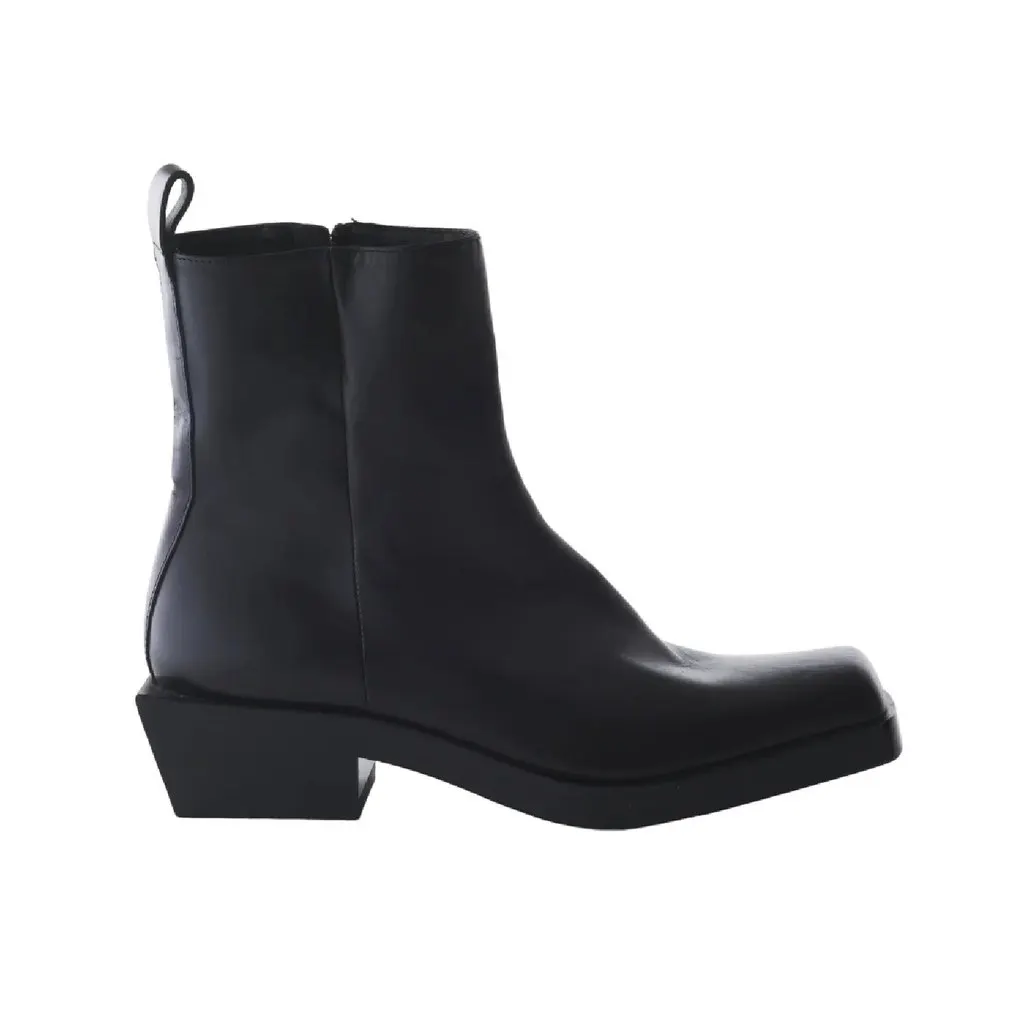 Cesare Paciotti Leather Ankle Boots - '20s Black Leather Good - Front View