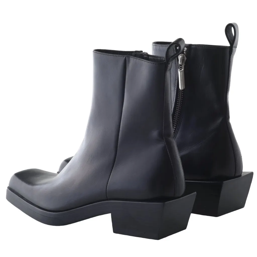 Cesare Paciotti Leather Ankle Boots - '20s Black Leather Good - Inside View