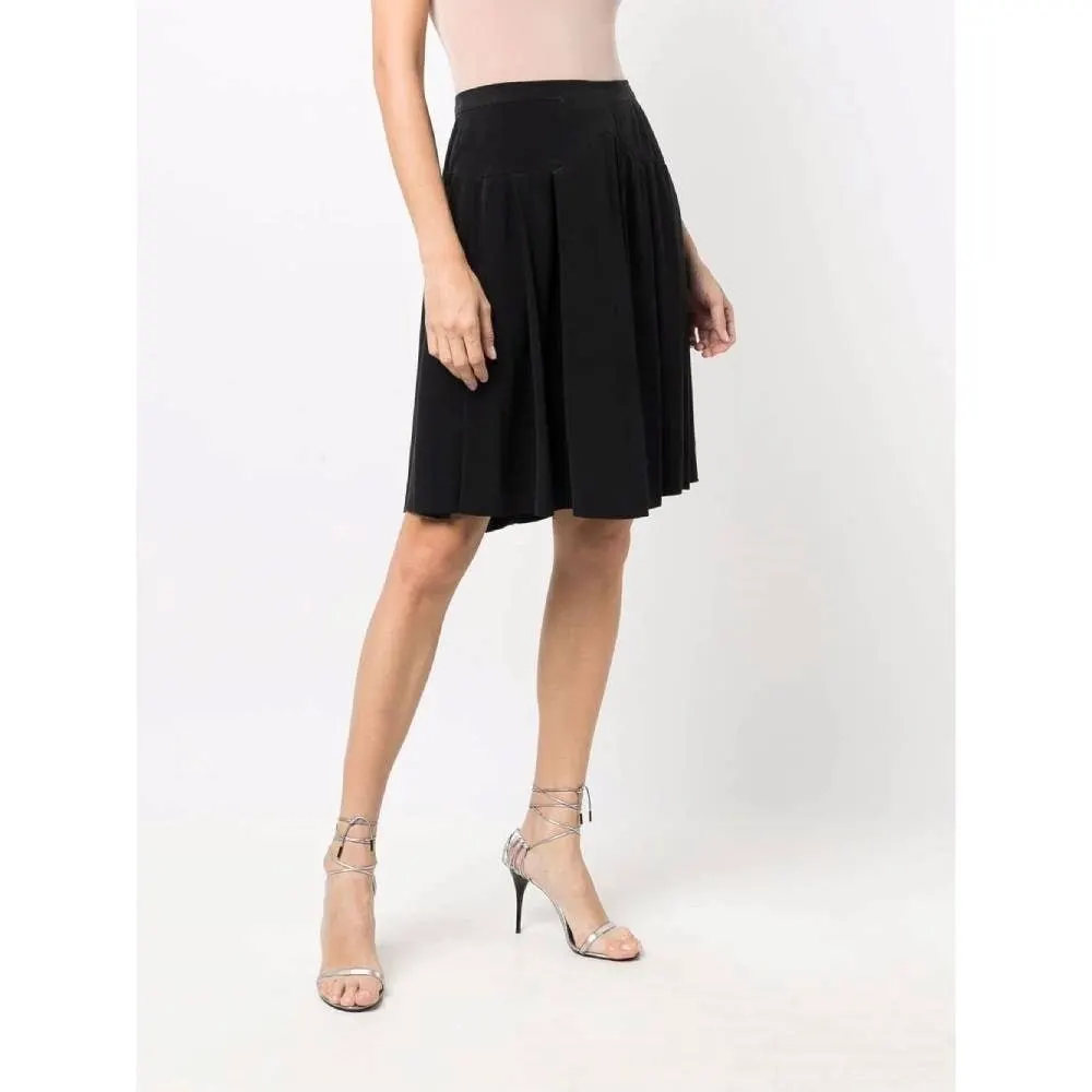 Chanel Black Paneled Skirt - '90s Black Good - Inside View