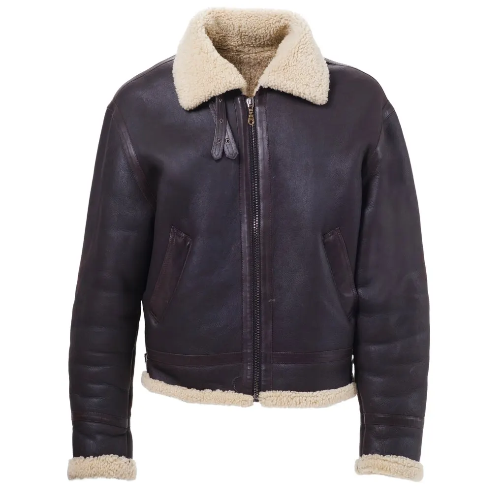 Versace Leather Shearling Jacket - '00s Brown Leather Good - Front View