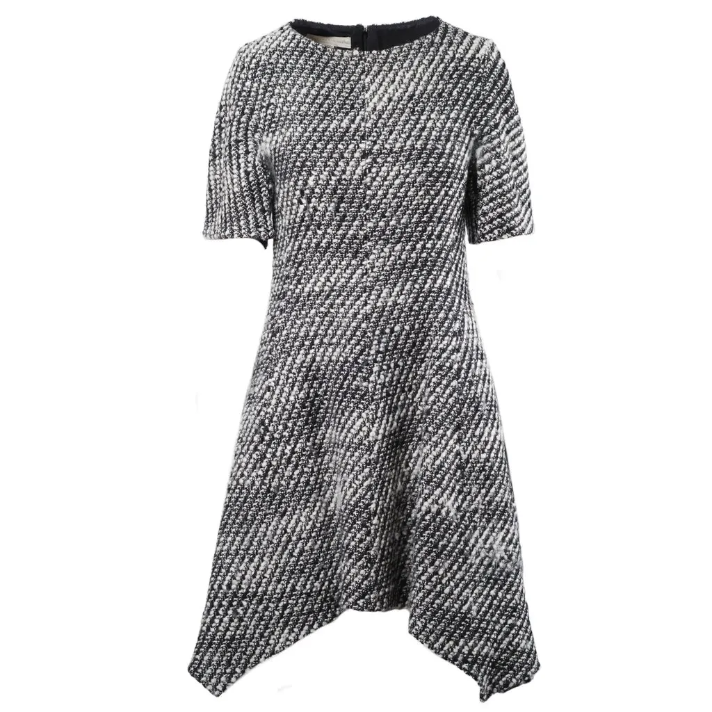 Stella McCartney Asymmetric Tweed Mini Dress - '10s Red Tweed Good - Front View