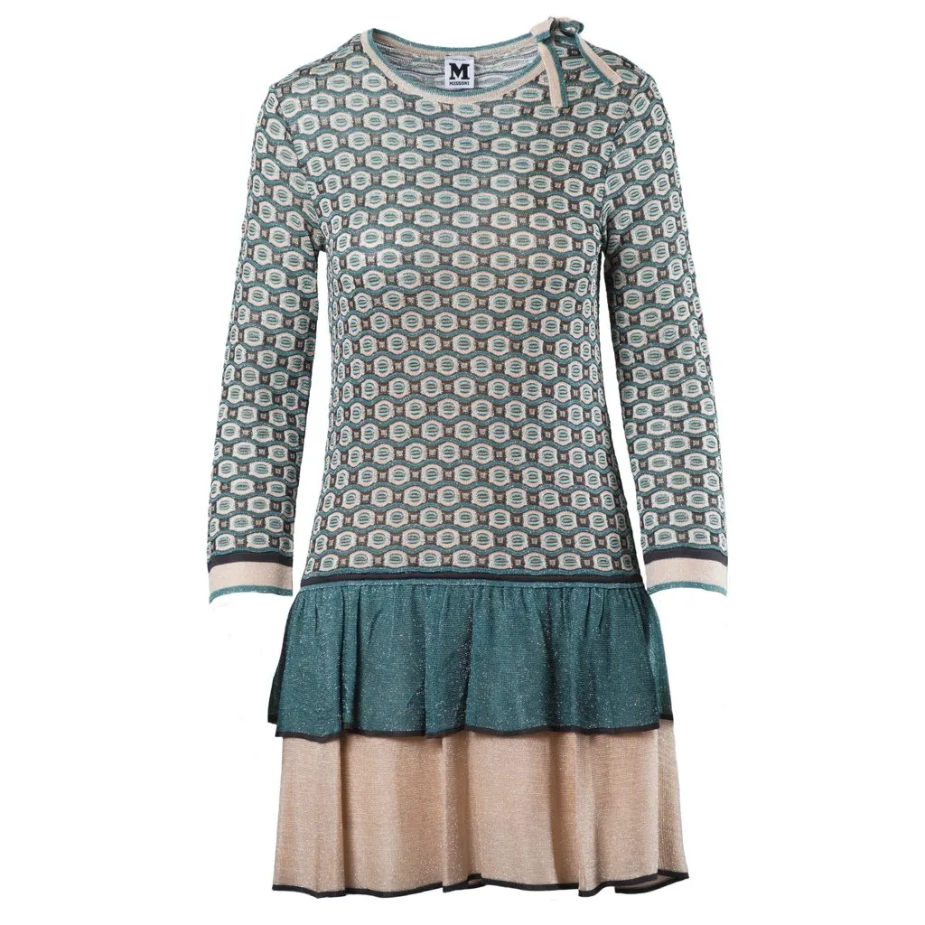 Missoni Green And Pink Mini Dress - '10s Green Good - Front View
