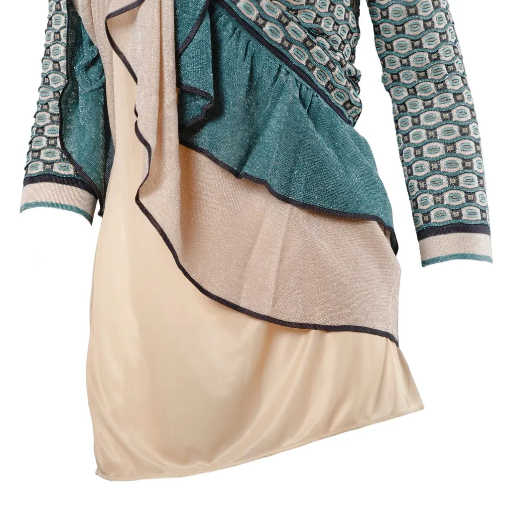 Missoni Green And Pink Mini Dress - '10s Green Good - Model View
