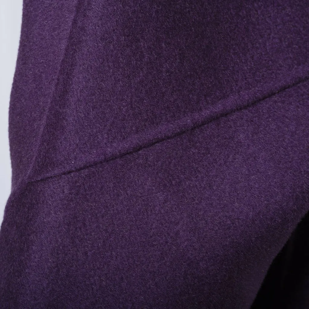Unsigned Stefano Mortari Purple Green Coat - '00s Green Wool Good - Model View