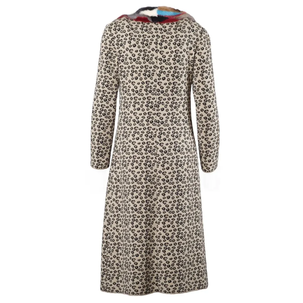 Unsigned Gaetano Navarra Leopard Print Overcoat with Multicolor Fur - '10s MultiColor Good - Back View