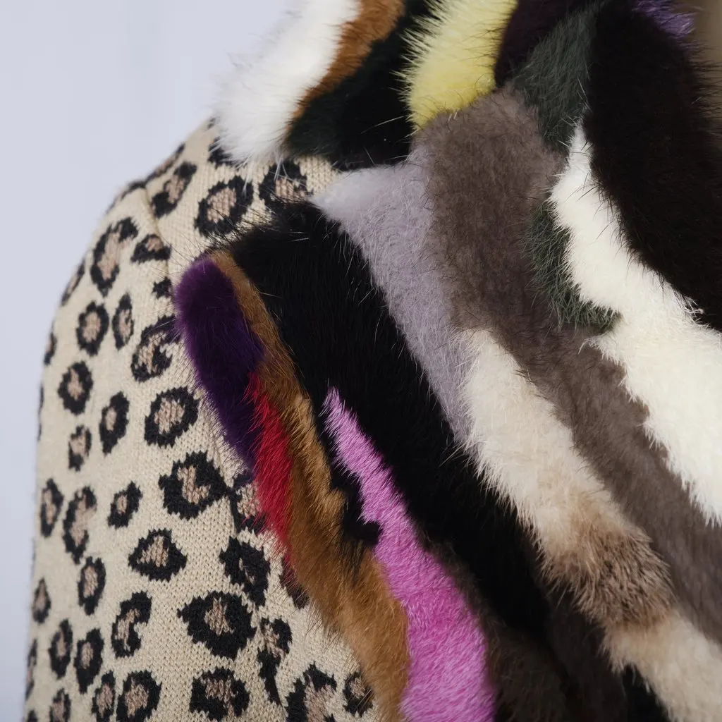 Unsigned Gaetano Navarra Leopard Print Overcoat with Multicolor Fur - '10s MultiColor Good - Box View