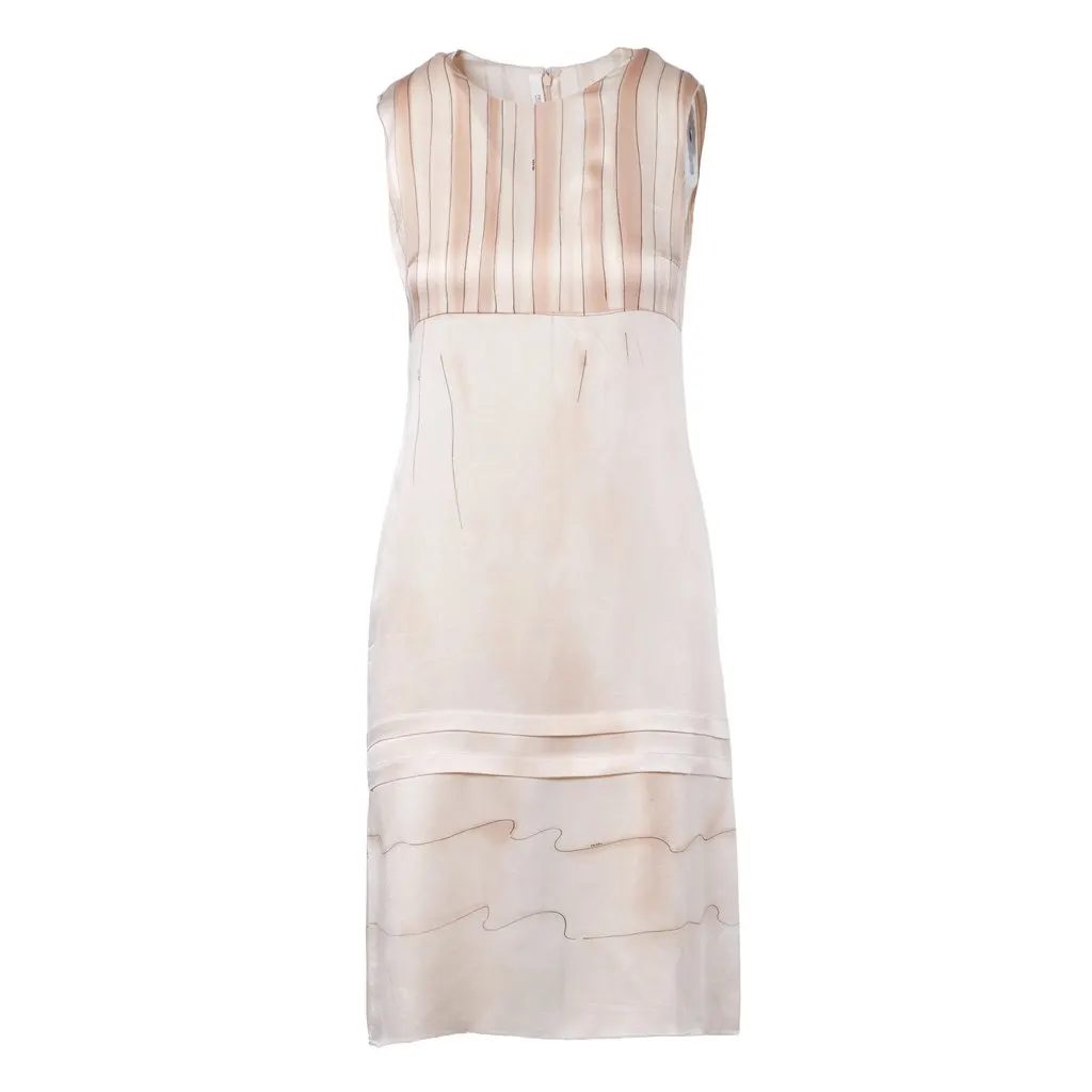 Prada Midi Silk Dress - '00s Pink Silk Good - Front View