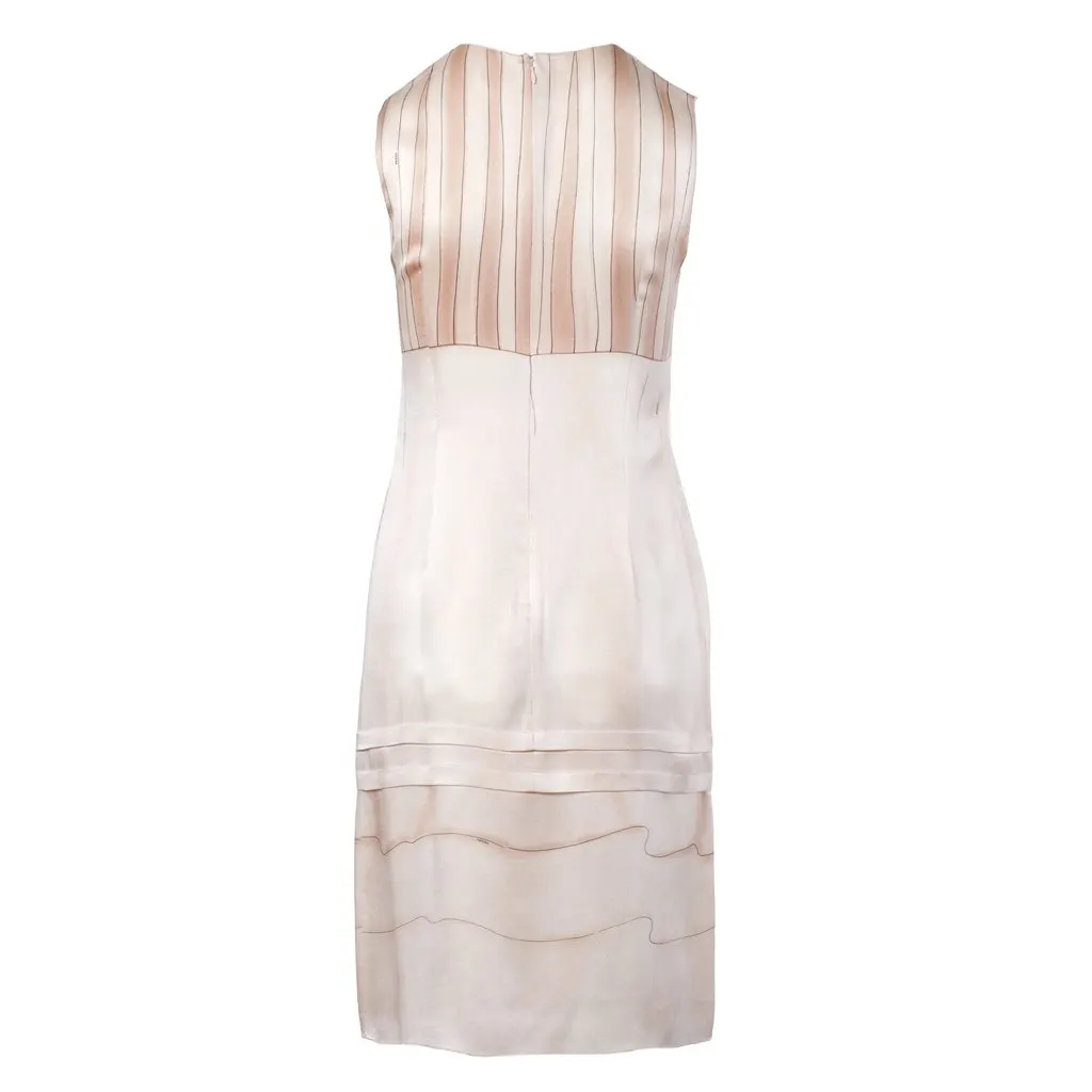 Prada Midi Silk Dress - '00s Pink Silk Good - Model View