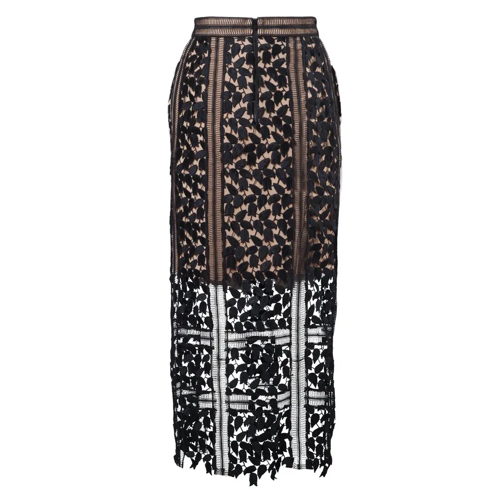 Self-Portrait Floral Skirt - '20s MultiColor Good - Inside View