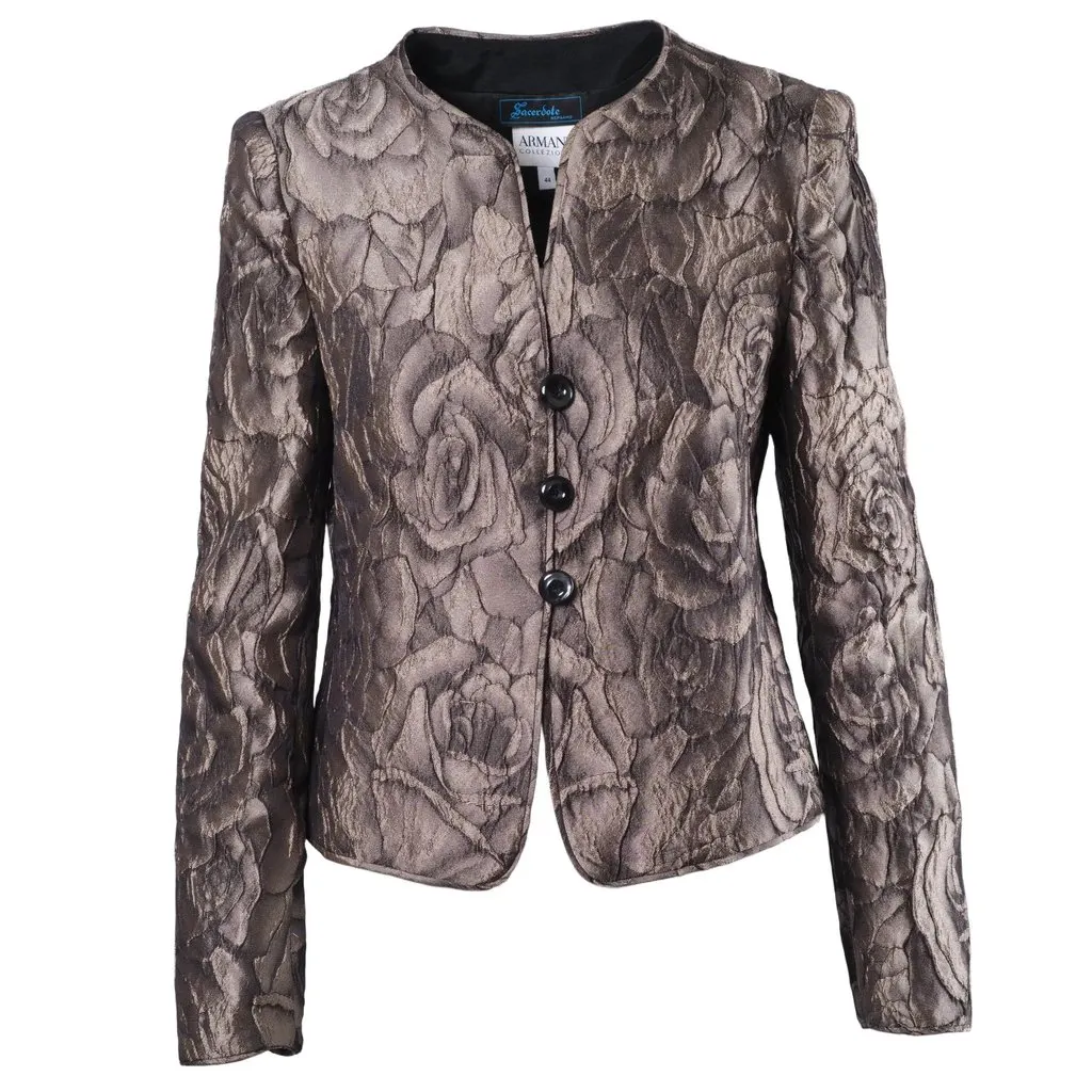 Armani Jeans Floral Jacket - '00s Red Good - Front View