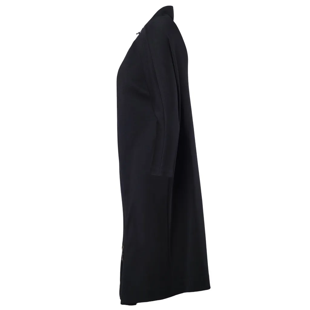 Unsigned Wool Faux Leather Combo Dress - '00s Black Wool Good - Back View