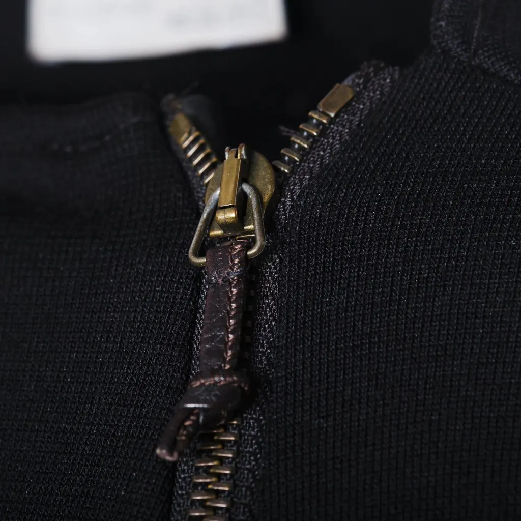 Unsigned Wool Faux Leather Combo Dress - '00s Black Wool Good - Box View