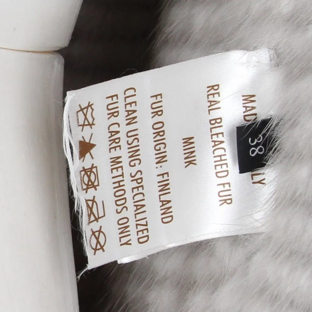 Unsigned Grey Mink Fur Coat - '90s Grey Good - Model View